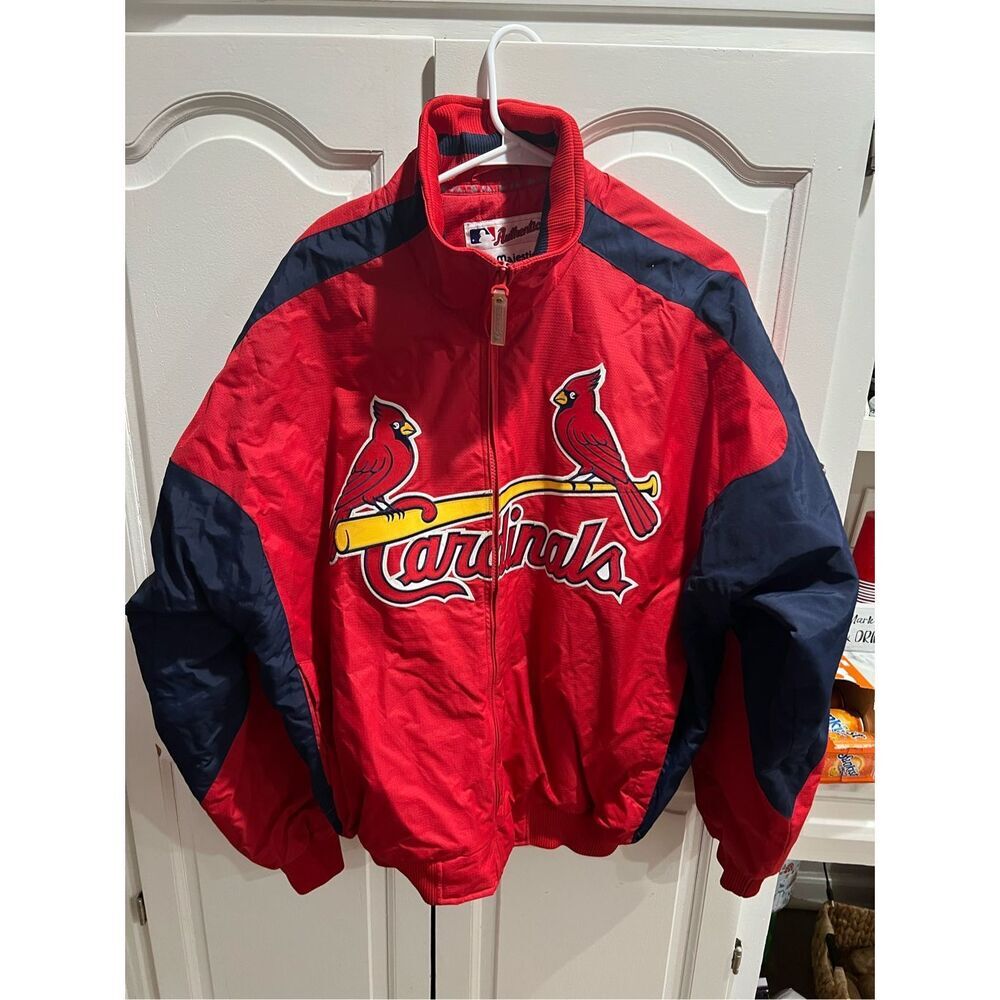 St Louis Cardinals Majestic Jacket Size L Red Authentic Collection